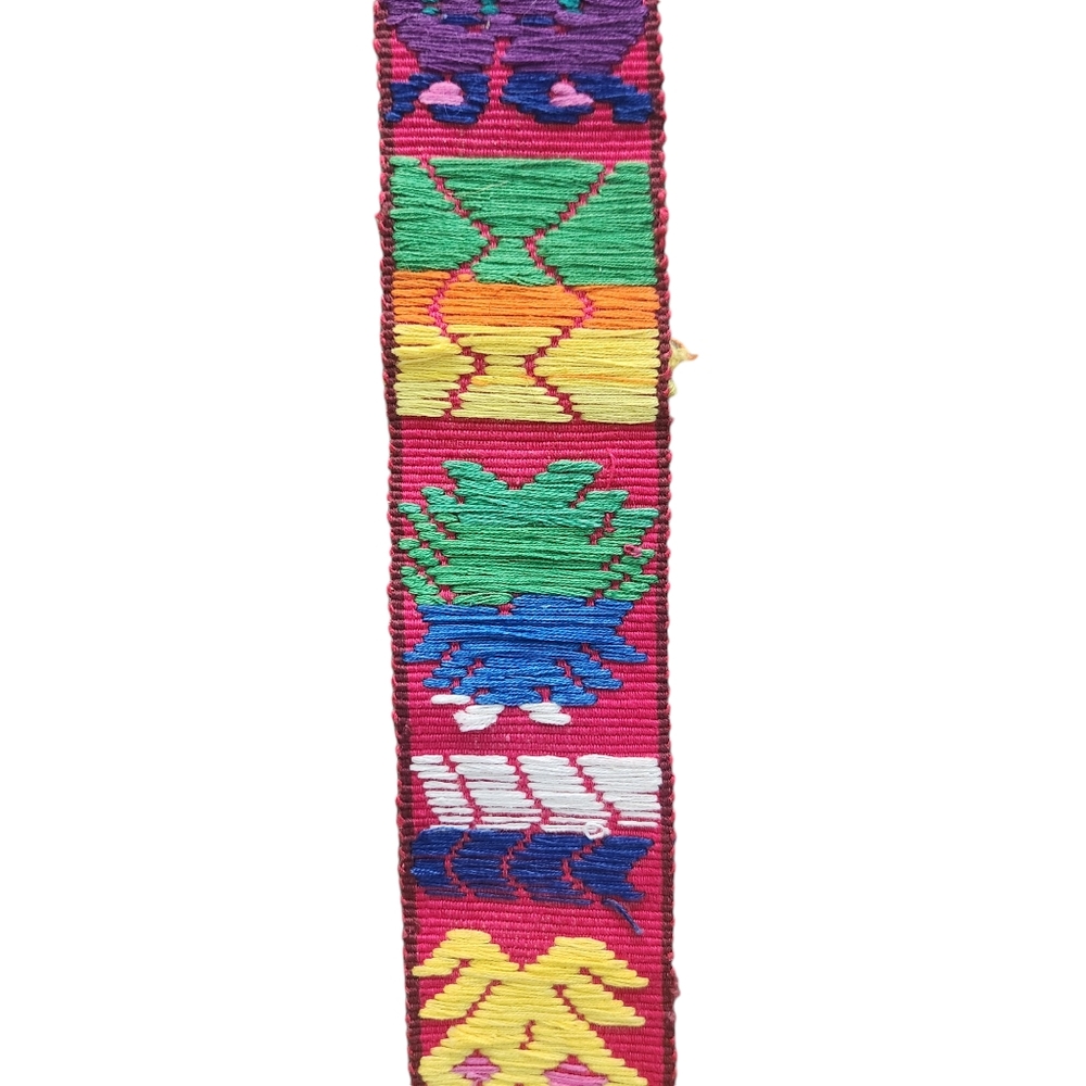 HP!🎉Vintage Central American Handmade Multicolor Belt/Guitar Strap - Picture 13 of 15
